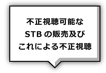 不正視聴可能なSTBの販売及びこれによる不正視聴